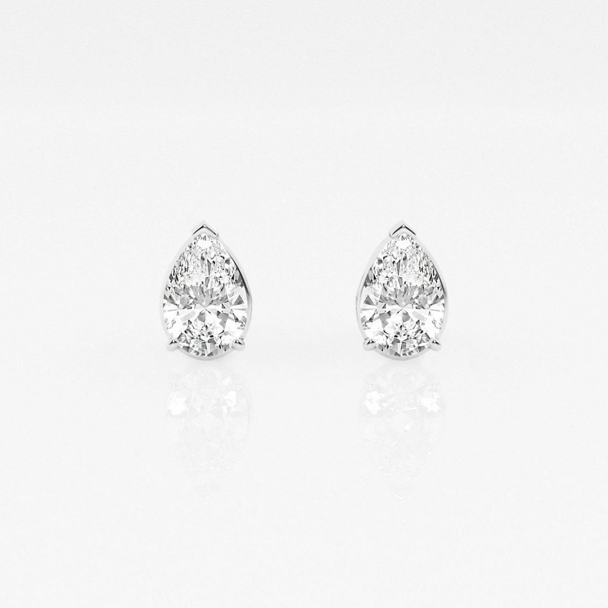 14k gold pear diamond stud earrings with lab-created diamonds