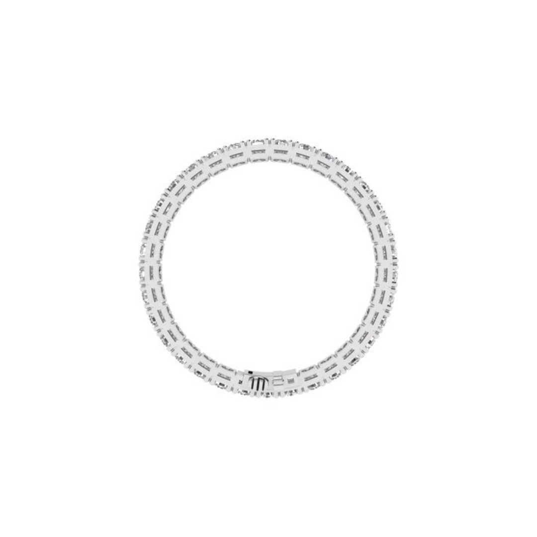 14k gold round diamond tennis bracelet with 15ct, 19ct, or 24ct lab-created diamonds by Sakaris Jewelers