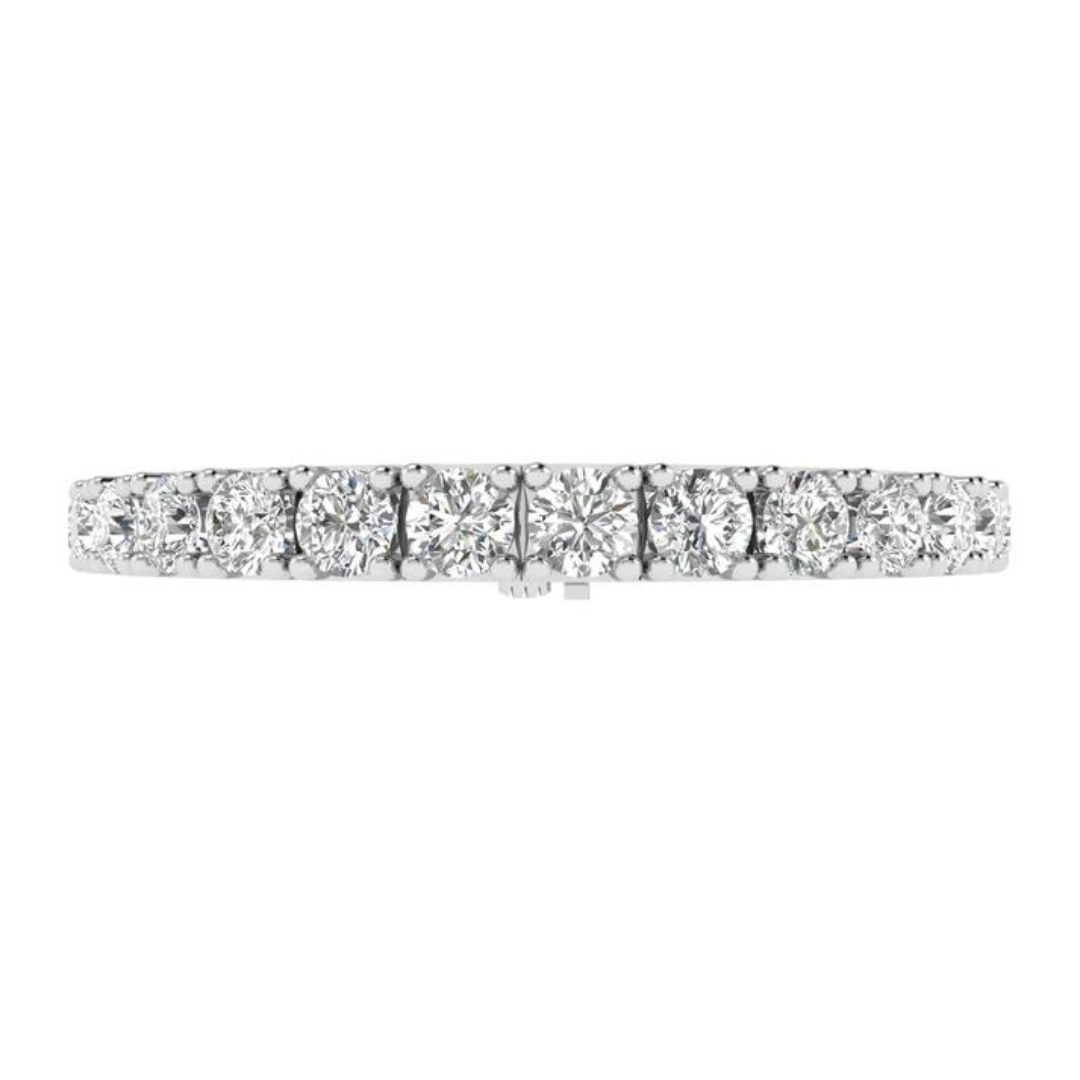 14k gold round diamond tennis bracelet with 15ct, 19ct, or 24ct lab-created diamonds by Sakaris Jewelers