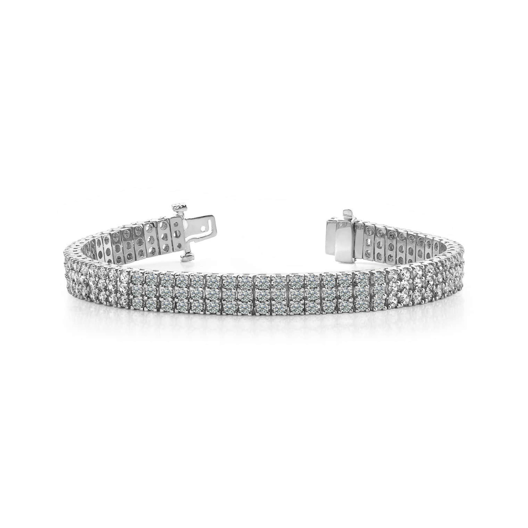 Three Row Flexible Diamond Tennis Bracelet