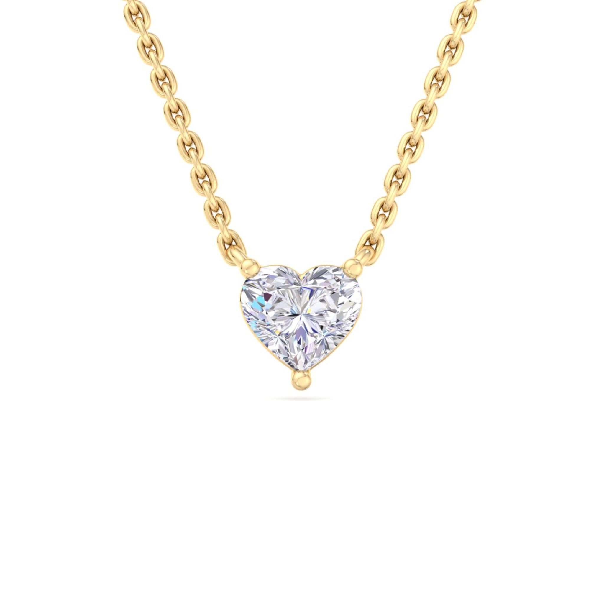 A gold necklace featuring a heart-shaped diamond pendant surrounded by sparkling round-cut diamonds, designed with elegance and charm.