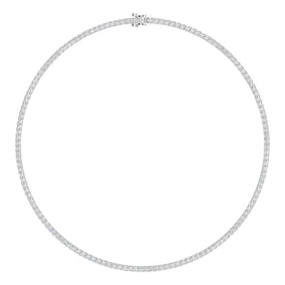 14k gold diamond tennis necklace with 10ct or 15ct lab-created diamonds in 16 or 18 inches by Sakaris Jewelers
