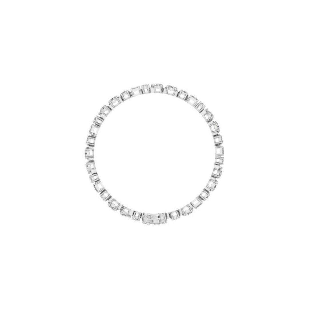 14K gold tennis bracelet featuring a seamless mix of pear, marquise, oval, emerald, and round-cut diamonds for a unique and elegant design.