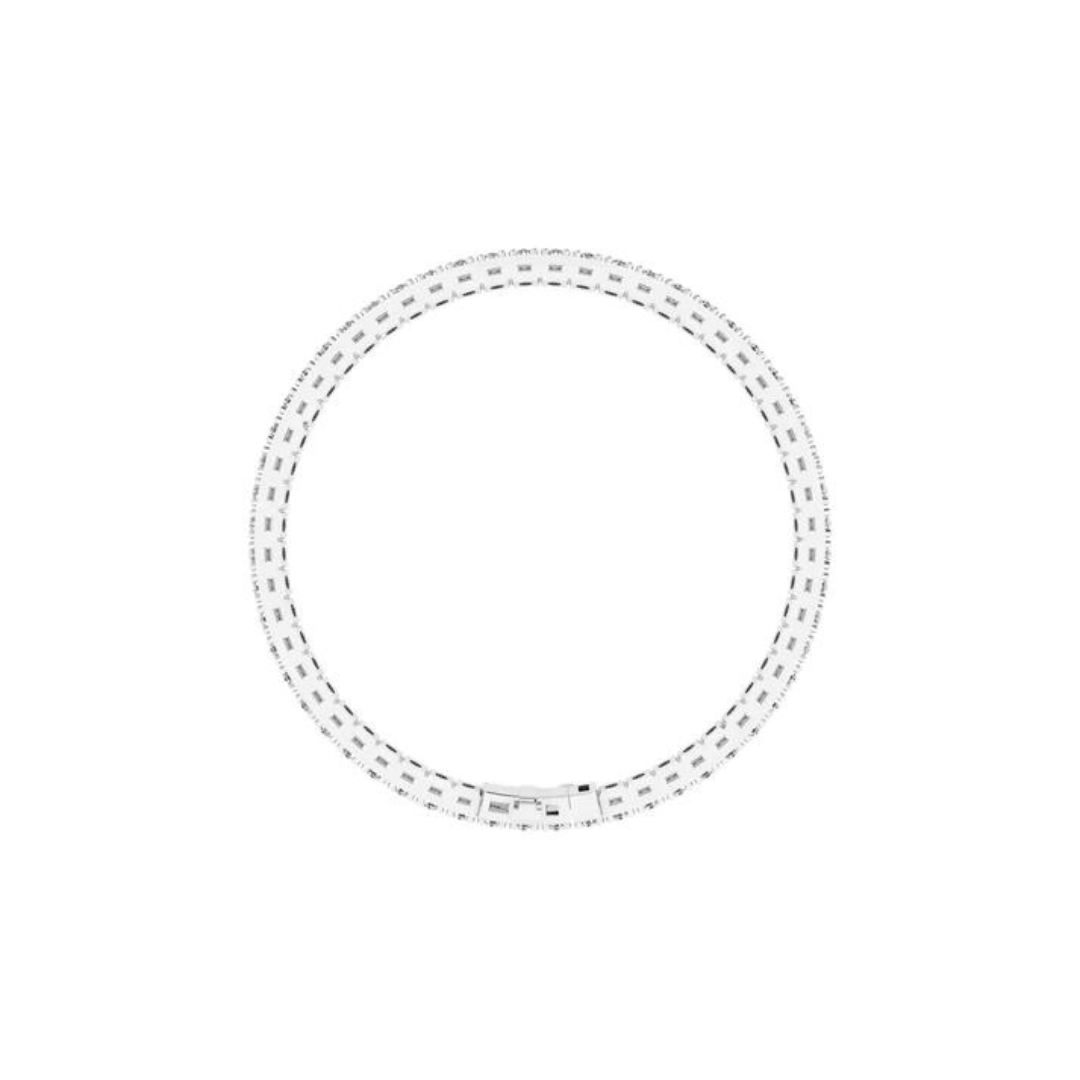 14k gold round diamond tennis bracelet with 5ct or 7ct lab-created diamonds by Sakaris Jewelers