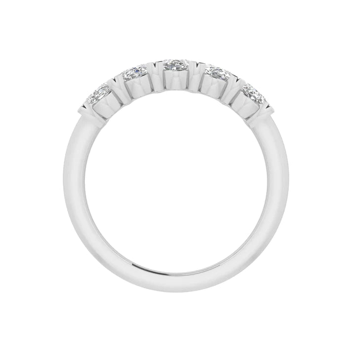 14k gold five stone oval cut diamond ring with 1ct or 2.5ct lab-created diamonds by Sakaris Jewelers