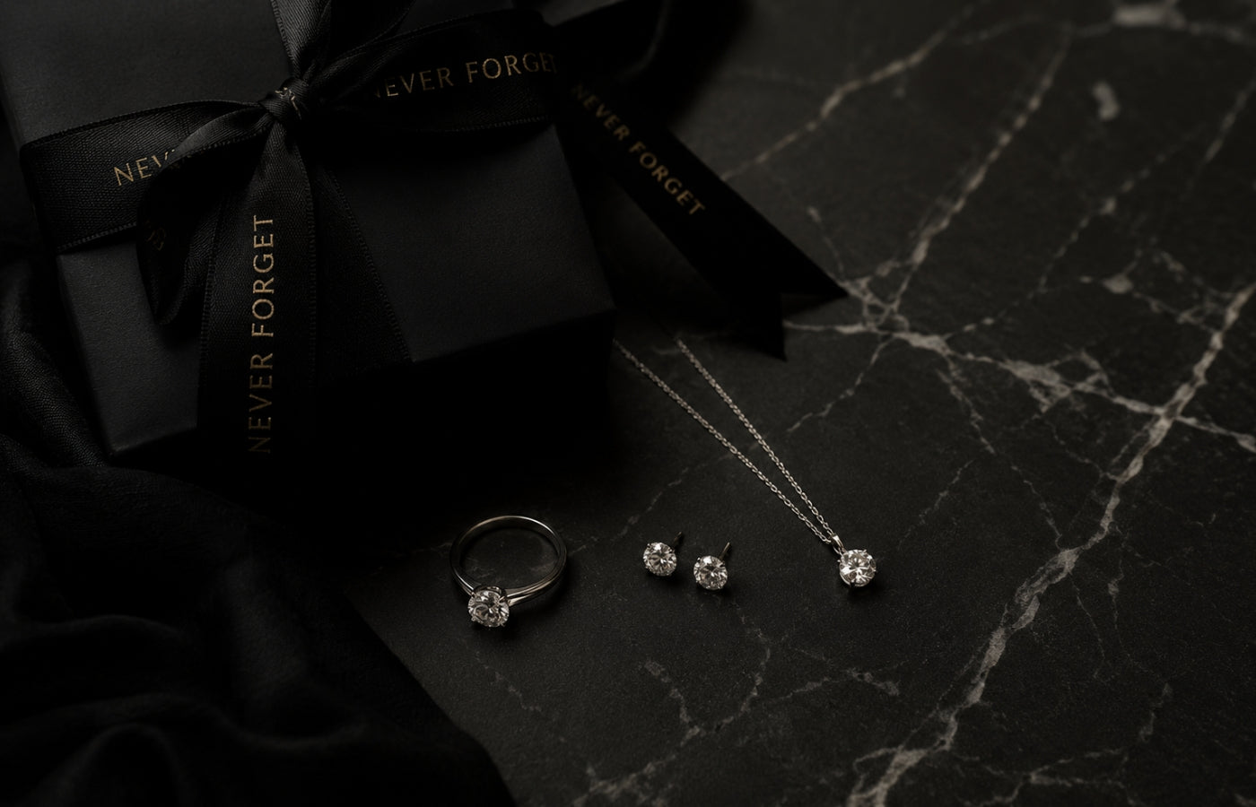 Custom diamond jewelry gift wrapped by Sakaris Jewelers Naples Florida for anniversary reminder service
