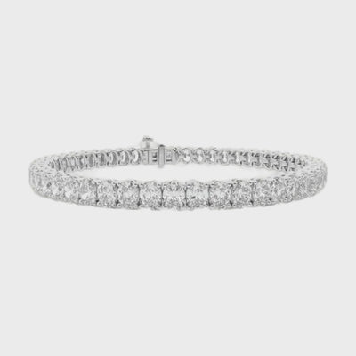 14k gold north to south oval diamond tennis bracelet with lab-created diamonds