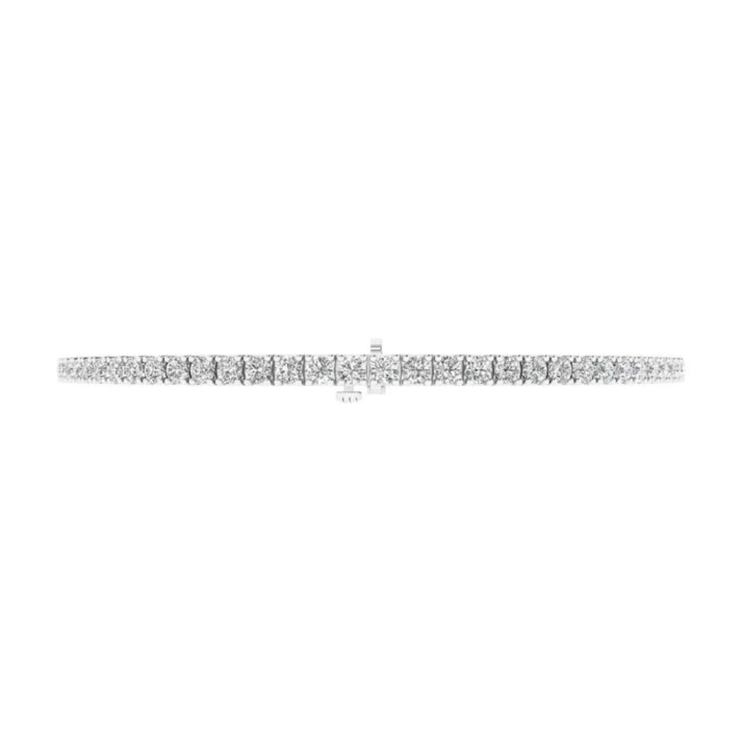 Round diamond tennis bracelet in 2ct and 3ct, 14k white and yellow gold from Sakaris Jewelers