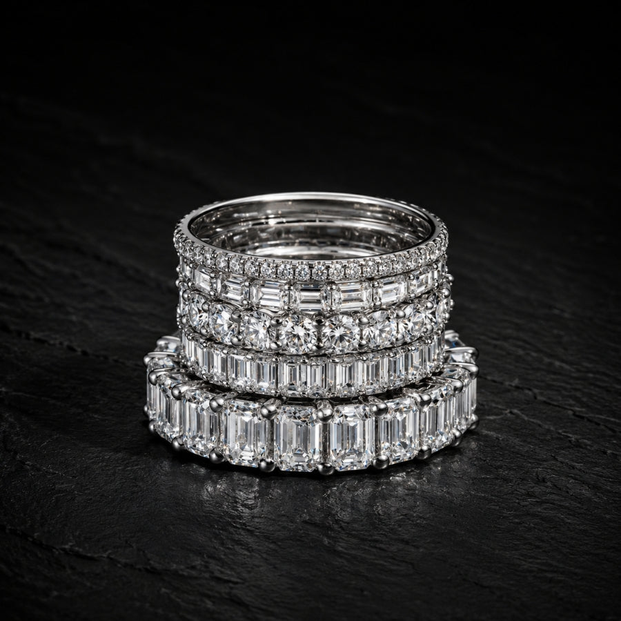 Custom diamond anniversary band Sakaris Jewelers Naples Florida