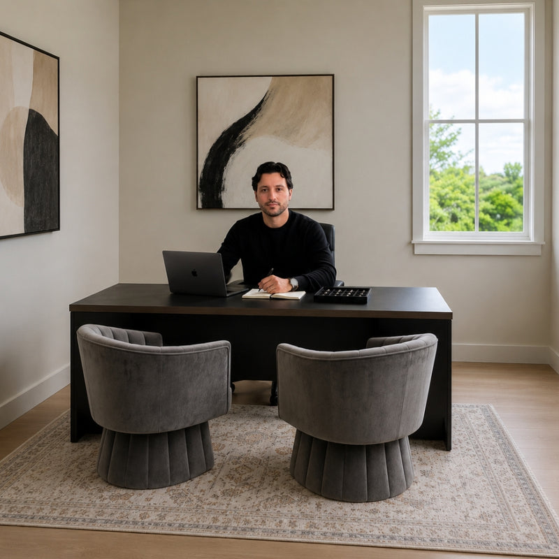 Peter Sakaris at his desk in the private Sakaris Jewelers design studio in Naples Florida
